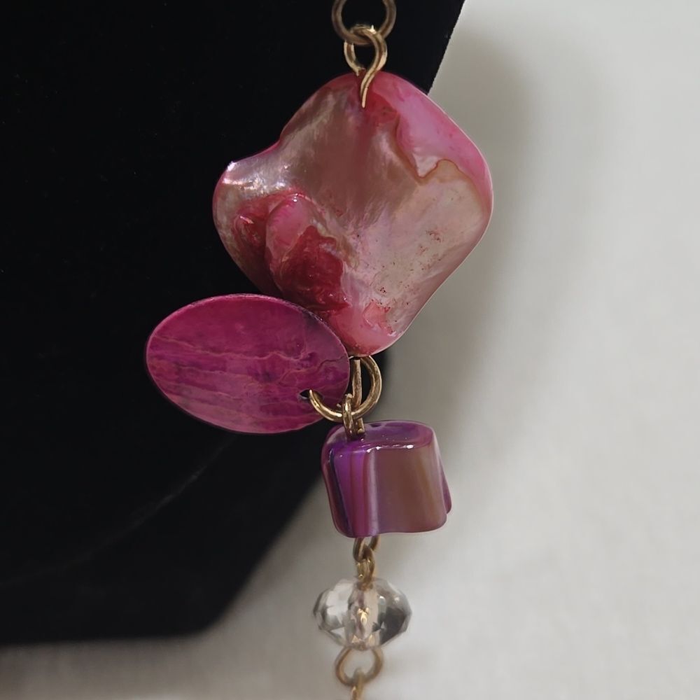 Pink and Purple Mother Of Pearl Necklace - Picture 5 of 8